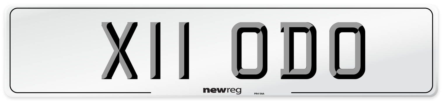 X11 ODO Number Plate from New Reg